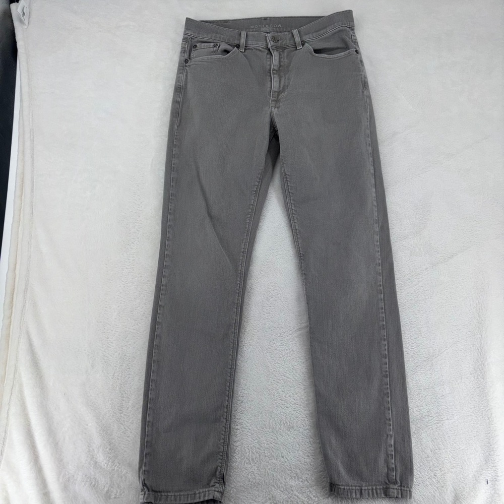 Mott & Bow Mens Slim Fit Mercer Jeans Gray 30x32 Denim Pants Stretch